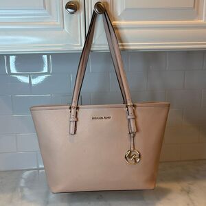 Michael Kors Bag Purse Handbag Jet Set Travel Medium Carryall Tote Ballet Pink